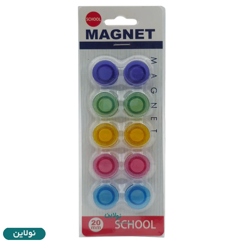 قیمت و خرید آهن ربا گرد قطر 20 میلی متری بسته 10 عددی School Magnet | نولاین
