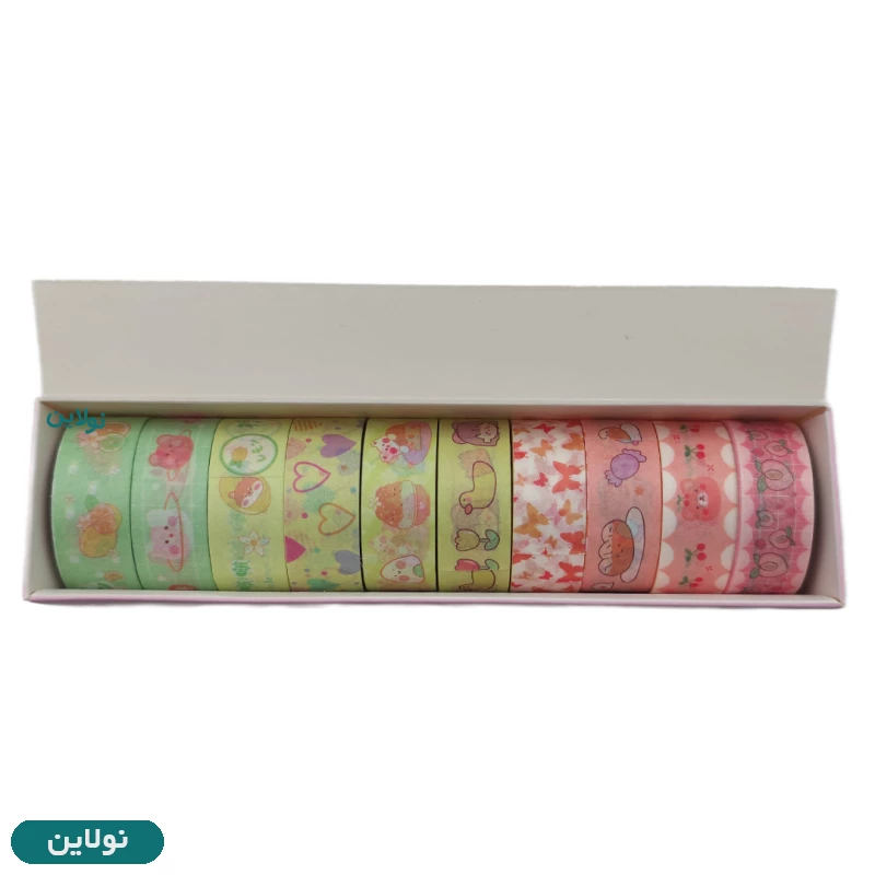 قیمت و خرید چسب واشی نواری فانتزی طرح کیوت بسته 10 عددی کد BP-600 | نولاین