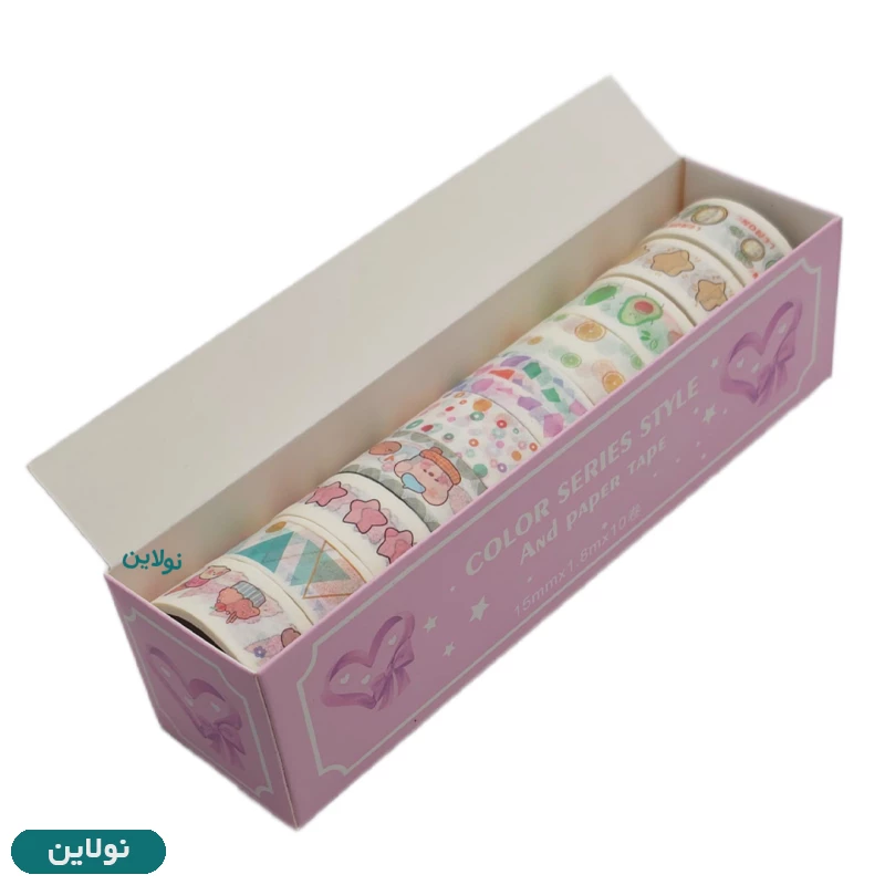 قیمت و خرید چسب واشی نواری فانتزی طرح کیوت بسته 10 عددی کد BP-600 | نولاین