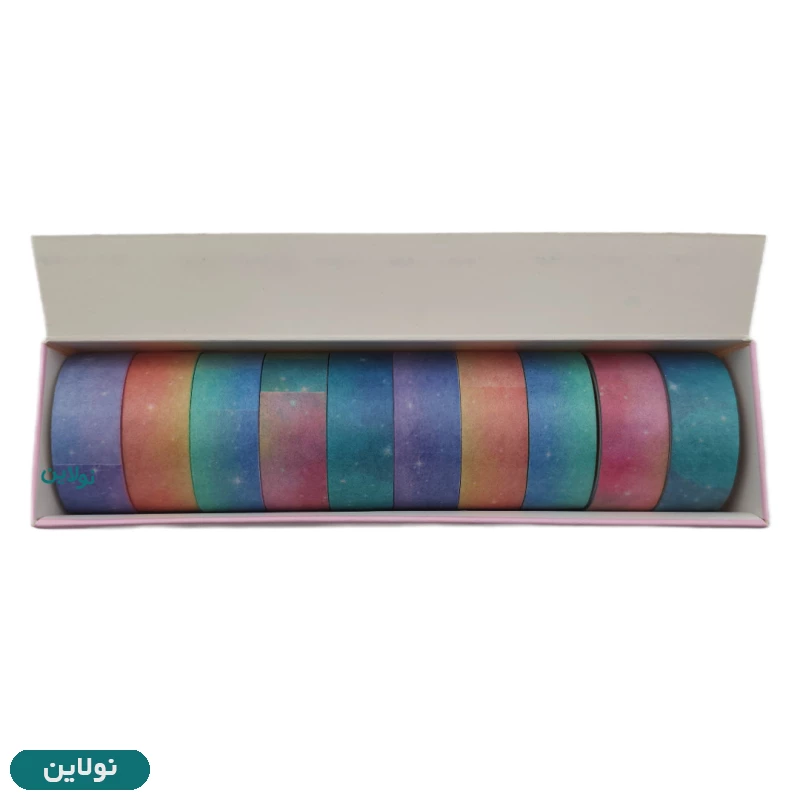 قیمت و خرید چسب واشی نواری فانتزی طرح کهکشانی بسته 10 عددی کد BP-600 | نولاین
