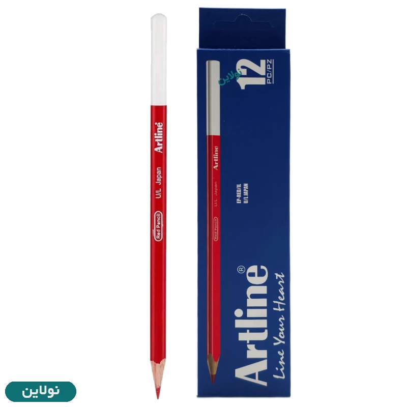 قیمت و خرید مداد قرمز آرت لاین سه گوش مدل graphite pencil بسته 12 عددی | نولاین