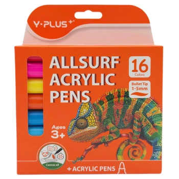 ماژیک اکریلیک 16 رنگ وای پلاس مدل Y plus Acrylic Pens | نولاین