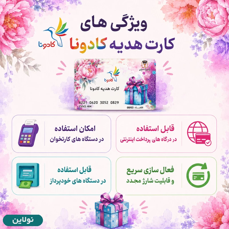 قیمت و خرید کارت هدیه بانکی کادونا مدل عمومی طرح 51 | نولاین