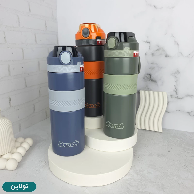 قیمت و خرید تراول ماگ فلزی طرح Rounds حجم 500 میلی لیتر کد Lookoo LK22208 | نولاین