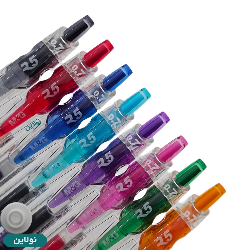 قیمت و خرید خودکار ژله ای فشاری ام اند جی ضخامت 0.7 میلی متری مدل R.5 بسته 8 رنگی کد AGP123R8 | نولاین