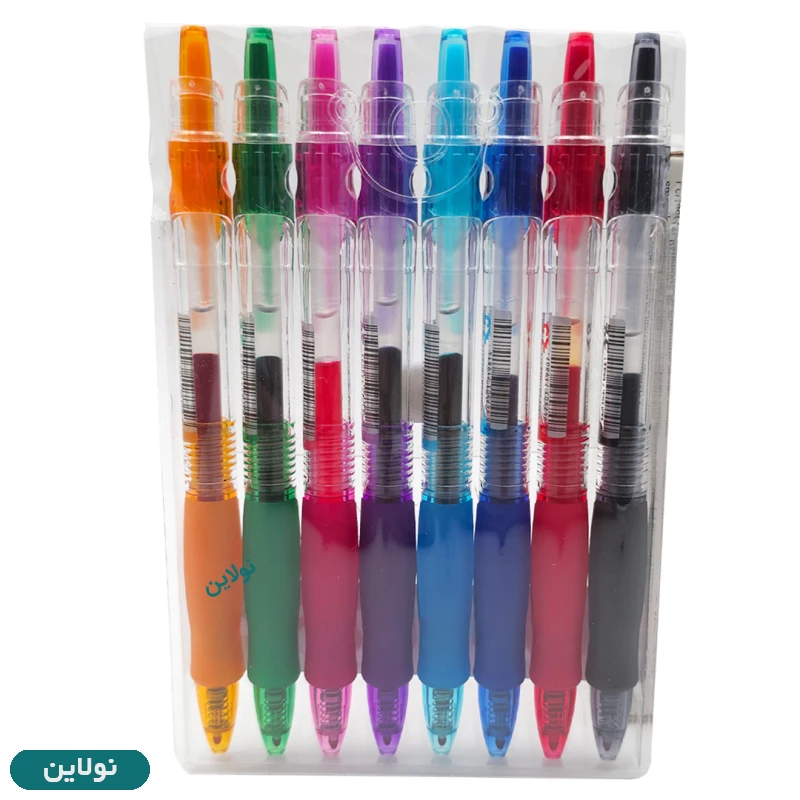 قیمت و خرید خودکار ژله ای فشاری ام اند جی ضخامت 0.7 میلی متری مدل R.5 بسته 8 رنگی کد AGP123R8 | نولاین