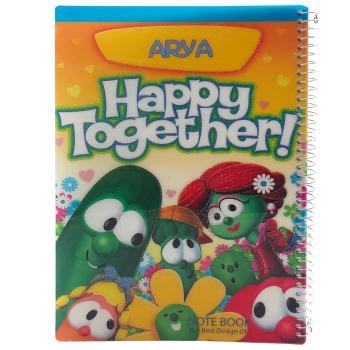 دفتر مشق تک خط 80 برگ سیمی آریا Arya طرح Happy Together | نولاین