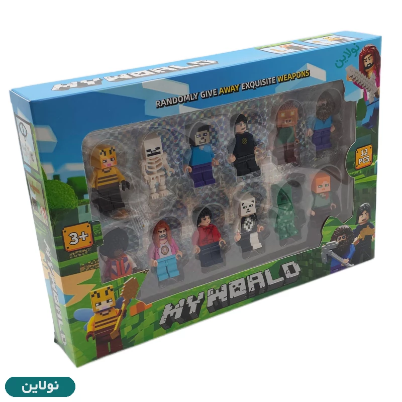 قیمت و خرید ست کالکشن لگو آدمک ماینکرافت بسته 12 عددی طرح My World کد 55003 | نولاین