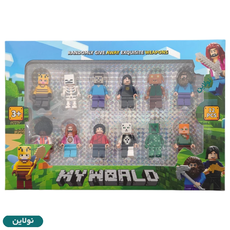 قیمت و خرید ست کالکشن لگو آدمک ماینکرافت بسته 12 عددی طرح My World کد 55003 | نولاین