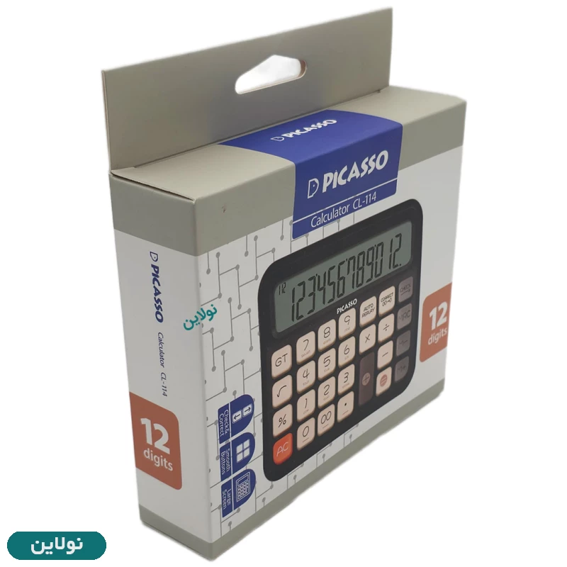قیمت و خرید ماشین حساب رومیزی 12 رقمی پیکاسو مدل CL-114 | نولاین