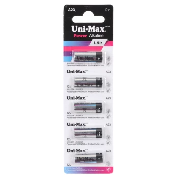 باتری ریموت کنترل آلکالاین یونی مکس بسته 5 عددی مدل Uni max A23 | نولاین