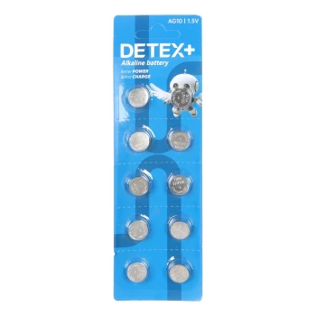 باتری ساعتی دیتکس پلاس آلکالاین مدل AG10 بسته 10 عددی Detex+ | نولاین
