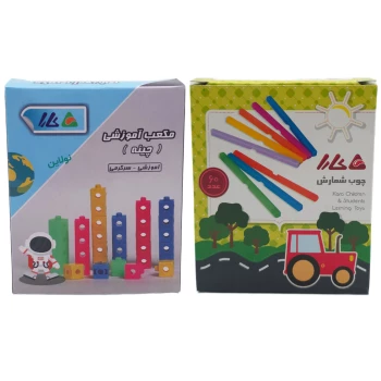 ست مکعب آموزشی چینه و چوب خط شمارش کارا مجموعه 80 عددی | نولاین