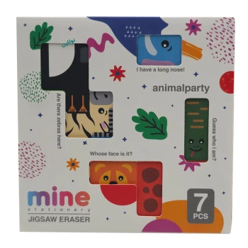 پاک کن فانتزی پازلی ماین سری حیوانات 7 تیکه مدل Mine Jigsaw Eraser کد ER-041 | نولاین