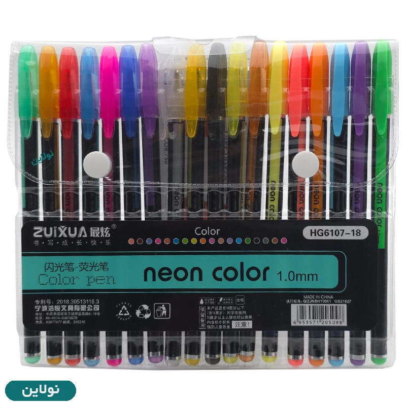 قیمت و خرید خودکار 18 رنگ Zuixua ضخامت 1 میلی متری مدل color pen کد HP6107-18 | نولاین