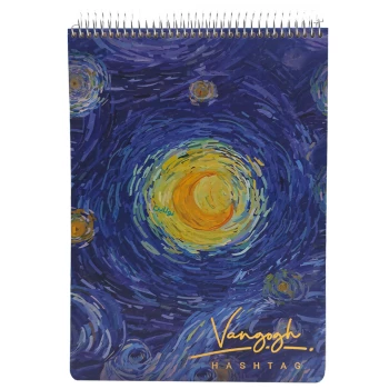 دفتر طراحی 100 برگ جلد سخت هشتگ سیمی سری ونگوک Van gogh طرح 2 کد PC 116 | نولاین