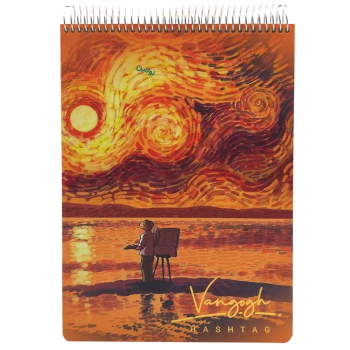 دفتر طراحی 100 برگ جلد سخت هشتگ سیمی سری ونگوک Van gogh طرح 3 کد PC 116 | نولاین