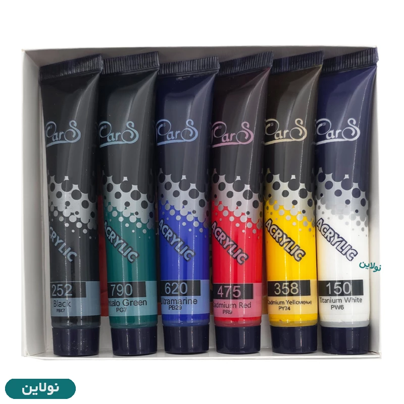 قیمت و خرید رنگ اکریلیک 6 رنگ پارس آرتیست حجم 21 میلی لیتر | نولاین