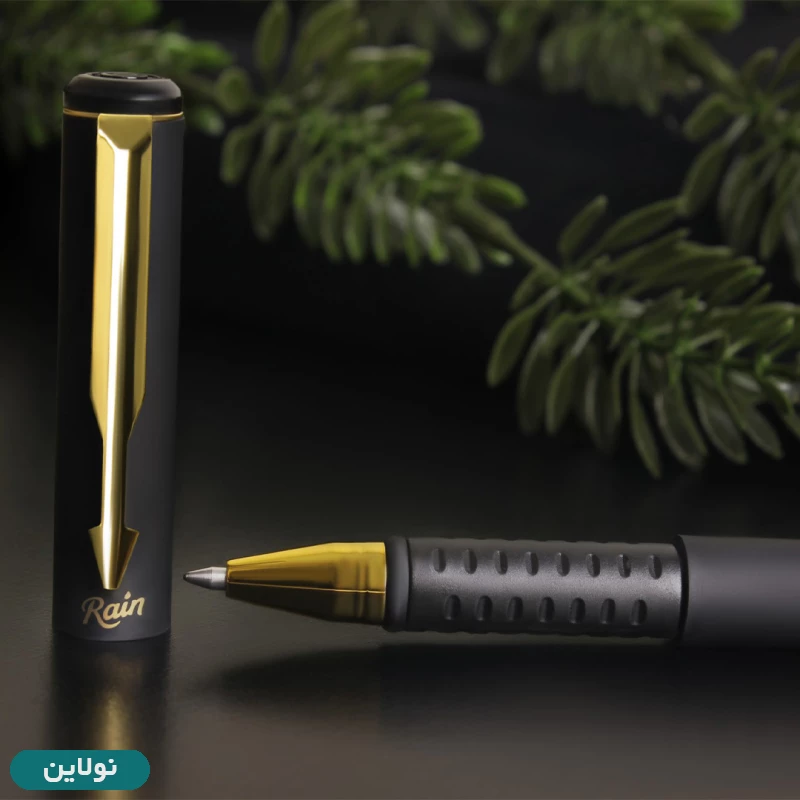 قیمت و خرید روان نویس گیره طلایی کوتاه رین Rain ضخامت 0.5 میلی متری کد R 302 | نولاین