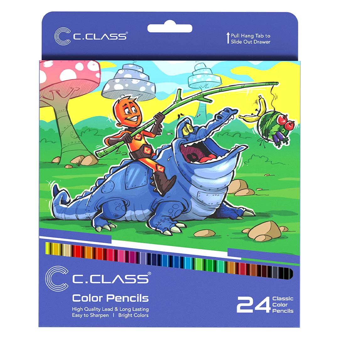 مداد رنگی 24 رنگ سی کلاس جعبه مقوایی | نولاین