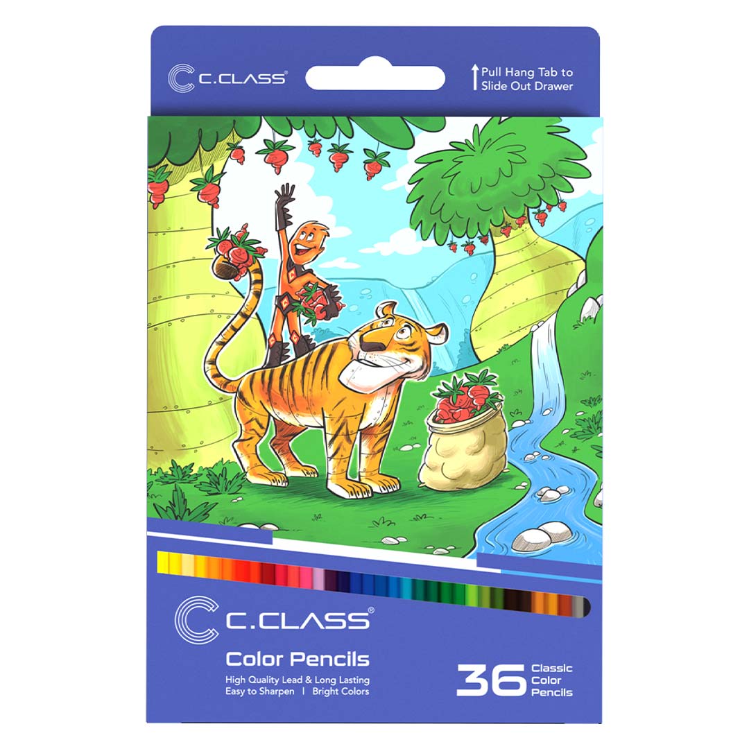 قیمت و خرید مداد رنگی 36 رنگ سی کلاس جعبه مقوایی | نولاین