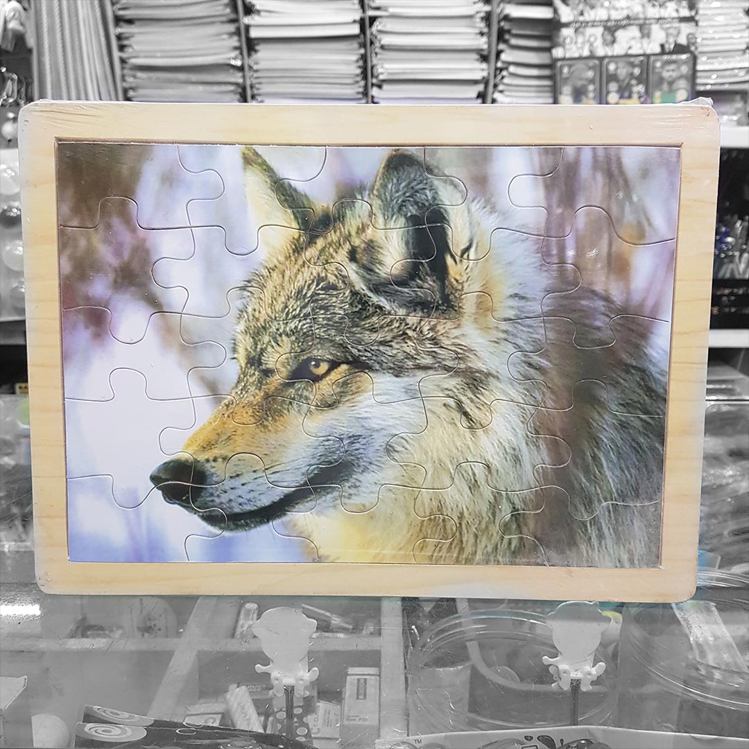 پازل چوبی کوچک طرح گرگ کد 003 | نولاین