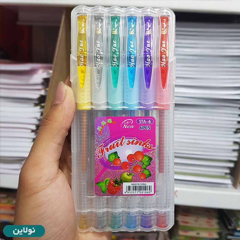 قیمت و خرید خودکار اکلیلی 6 رنگ عطری میوه ای کد STA-6 | نولاین