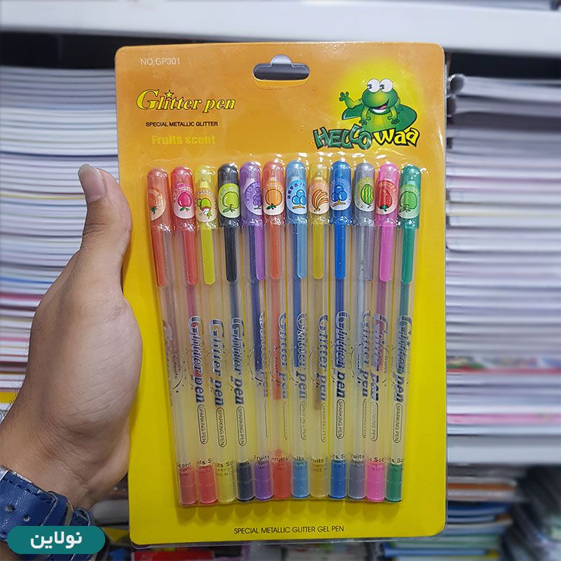 قیمت و خرید خودکار اکلیلی 12 رنگ عطری میوه ای مدل Hello waa | نولاین