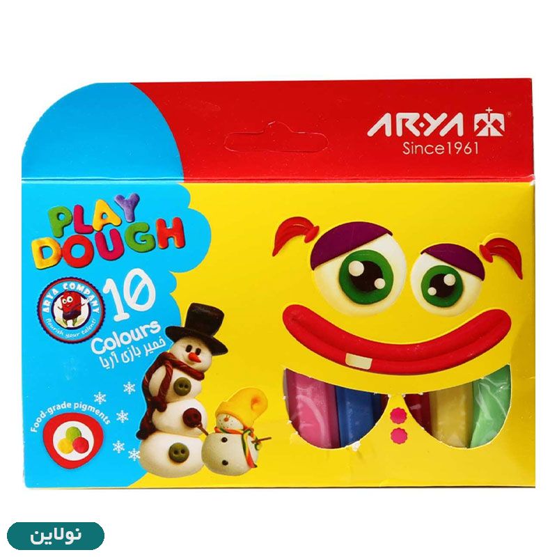 قیمت و خرید خمیر بازی 10 رنگ مقوایی آریا کد 1048 | نولاین
