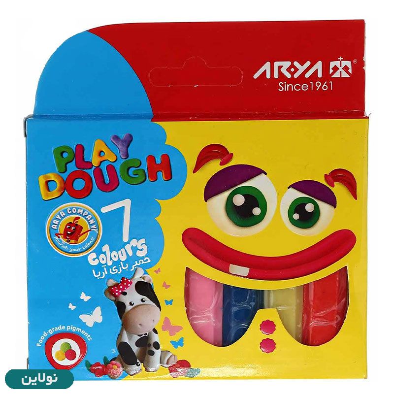 قیمت و خرید خمیر بازی 7 رنگ مقوایی آریا کد 1047 | نولاین