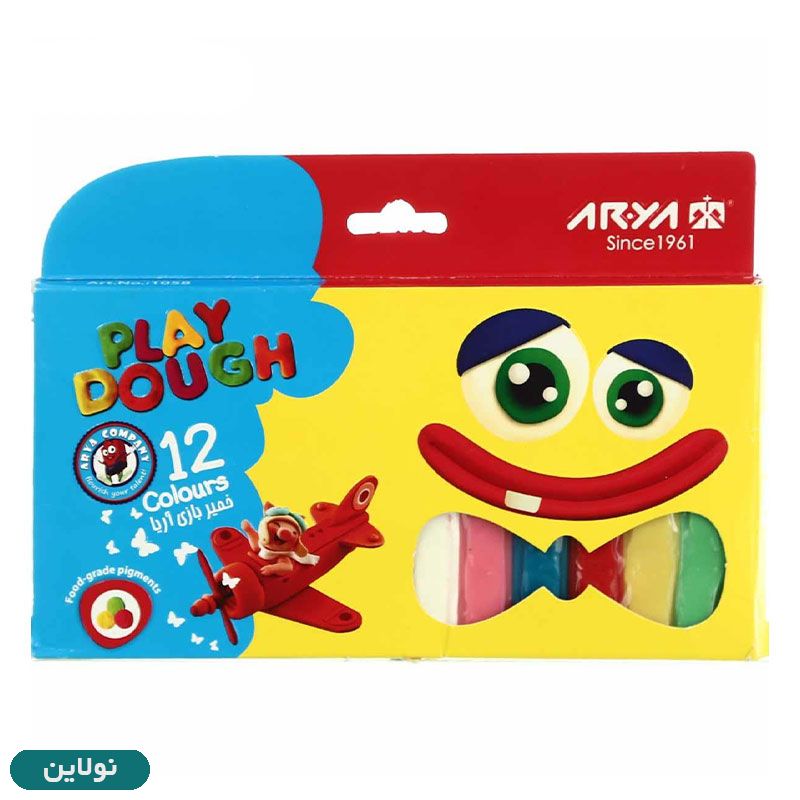 قیمت و خرید خمیر بازی 12 رنگ مقوایی آریا کد 1058 | نولاین