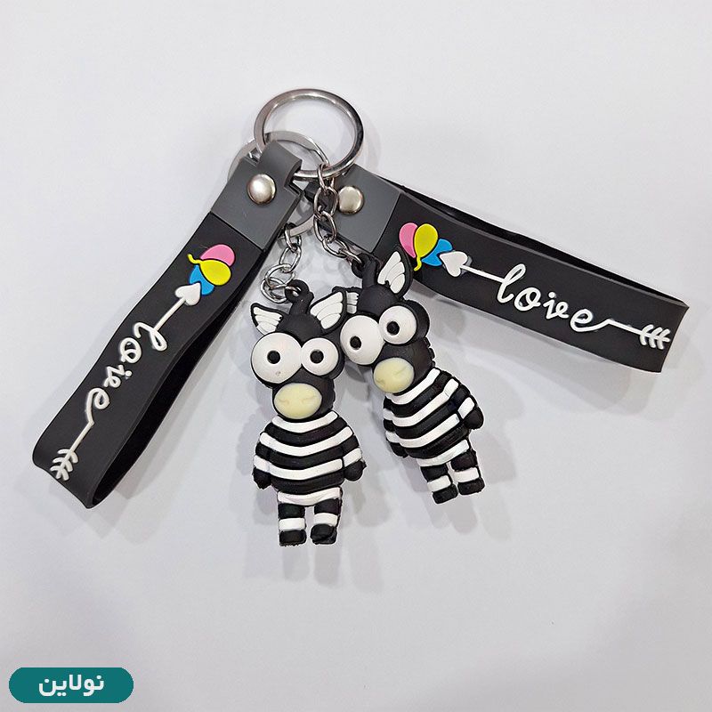 قیمت و خرید جاکلیدی فانتزی سیلیکونی طرح گورخر کد 0017 | نولاین