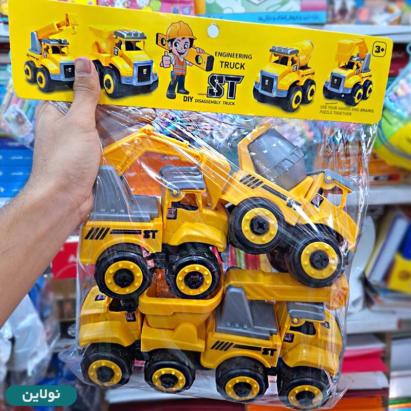 قیمت و خرید ست ماشین اسباب بازی شهرسازی 4 تایی همراه ابزار | نولاین