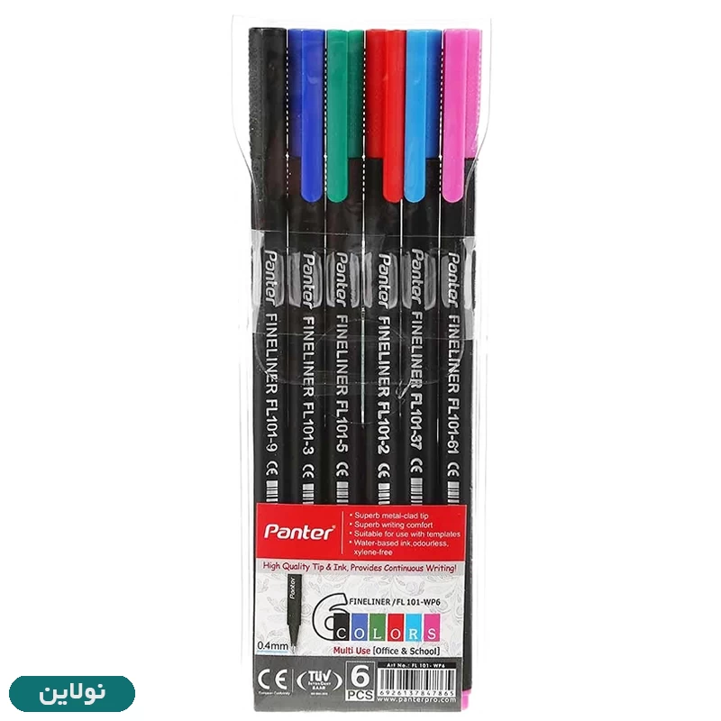 قیمت و خرید روان نویس نوک نمدی (فاین لاینر) پنتر بسته 6 عددی | نولاین