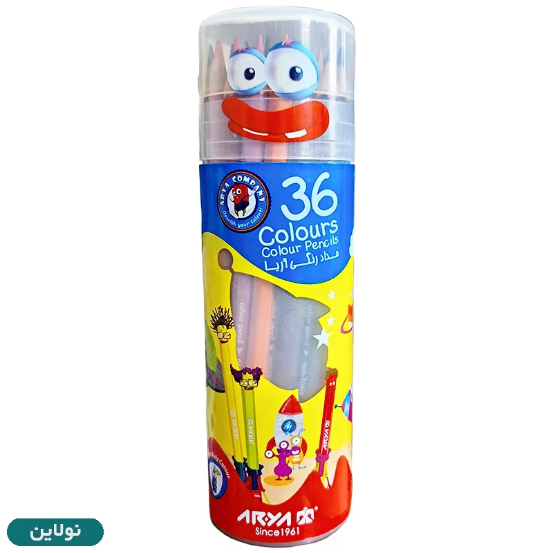 قیمت و خرید مداد رنگی 36 رنگ آریا قوطی استوانه ای کد 3053 | نولاین