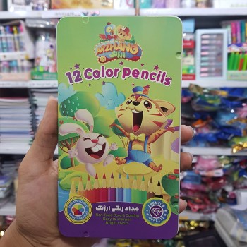 مداد رنگی 12 رنگ جعبه فلزی ارژنگ کد 3320 | نولاین