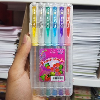 خودکار اکلیلی 6 رنگ عطری میوه ای کد STA-6 | نولاین