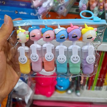 ماژیک هایلایتر فانتزی طرح یونیکورن تک شاخ بسته 6 عددی | نولاین