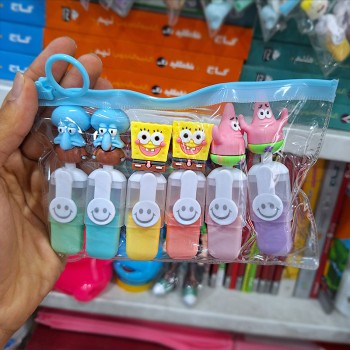 ماژیک هایلایتر فانتزی طرح باب اسفنجی بسته 6 عددی | نولاین