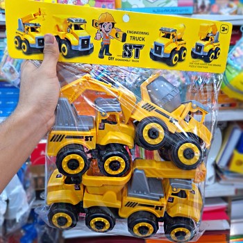 ست ماشین اسباب بازی شهرسازی 4 تایی همراه ابزار | نولاین