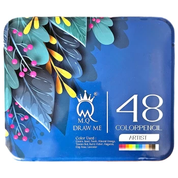 مداد رنگی ام کیو 48 رنگ mq جعبه فلزی آرتیست طرح گل | نولاین
