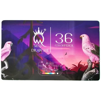 مداد رنگی ام کیو 36 رنگ mq جعبه فلزی آرتیست طرح طوطی | نولاین