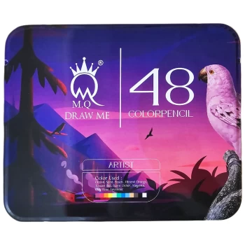 مداد رنگی ام کیو 48 رنگ mq جعبه فلزی آرتیست طرح طوطی | نولاین