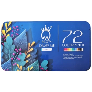 مداد رنگی ام کیو 72 رنگ mq جعبه فلزی آرتیست طرح گل | نولاین