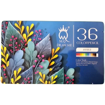 مداد رنگی ام کیو 36 رنگ mq جعبه فلزی آرتیست طرح گل | نولاین